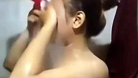 asian student bathing in khmer shower