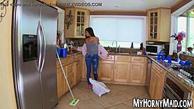 Big Breasted Maid Opens Legs for Deep Anal Drilling