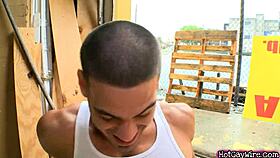 two amateur guys fucking hard in public!