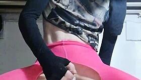 ladyboy rides dildo first time