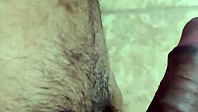 gay solo guy playing with navel and finishing