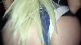 blondie married woman exploring at the glory hole with strangers