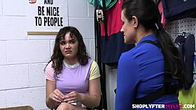 Naudi Nala Caught Shoplifting. Interrogation Turns to Group Sex with Penny Barber.