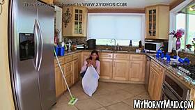 Big Breasted Maid Opens Legs for Deep Anal Drilling