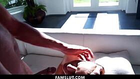 stepdaughter bent over doggystyle to get phone from stepdad.