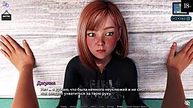 Asian redhead in hentai gameplay sex scene