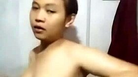 asian student bathing in khmer shower