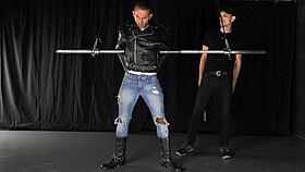 straight muscle stud dominated in gay bondage bdsm