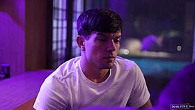 Handsome closeted doc's first gay experience with hunk escort