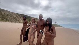 I threw an orgy at the nudist beach with my hot friends and filmed it all!