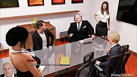 Fat boss finger fucks slutty secretary on desk!