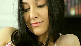 Lovely Brunette Teen Bent Over In Doggystyle Gets Shaved Pussy Drilled