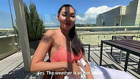 beautiful stranger girl enjoys assplay in hotel pov, turns on with big dick