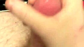 Intense solo cumshot in bed