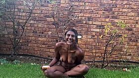 i'm watching this dirty indian slut deepthroat a dildo and vomitin and gaggin in nature