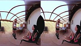 three amazing european pussies dominate table tennis match