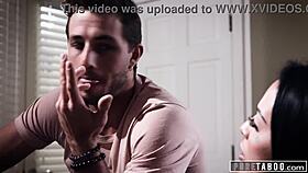 Vulnerable ebony teen Jenna Foxx helps her horny roommates with threesome.