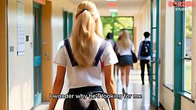 Dominant Teacher Approves Teen Blonde Fee But Wants Back Zara Part 1 3D Hentai