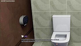 bbc glory hole busty slut lara croft deepthroats huge black cock in 3d hentai bukkake