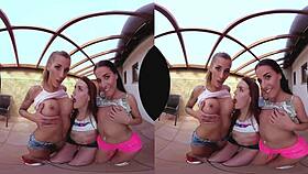 three amazing european pussies dominate table tennis match