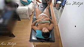 naked brunette flashes for voyeur husband