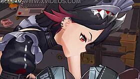 maid provides exclusive blowjob service in 3d animation