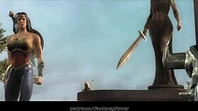 Wonder woman fucks ares with big tits?