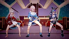 honkai star rail clara march 7th silverwolf hentai mmd threesome