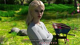 In gameplay, help the blonde hottie with big tits