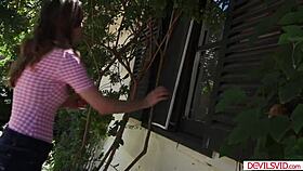 Virgin Teen Begs Neighbor To Fuck Her With Monster Cock