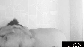 Hidden camera catches her riding brother-in-law's big ass without panties