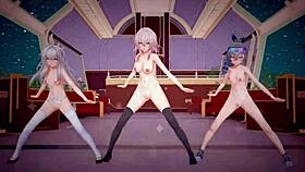 honkai star rail clara march 7th silverwolf hentai mmd threesome