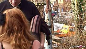 real ginger street whore, no condom outdoor sex w stranger
