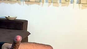 Muscular Brazilian man with big black cock in bath, tricked into bisexual act