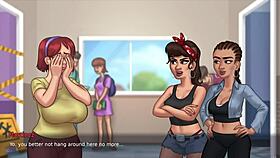 summertime saga innocent busty redhead college student shows huge tits judith