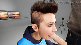 in this 3d anime hentai, a teen 18+ with big tits performs deepthroat blowjob with choking and gagging