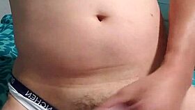 gay boy intensely masturbates in his underwear with passion