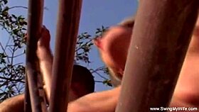 Skinny Blonde Wife Gets Outdoor Anal Fuck