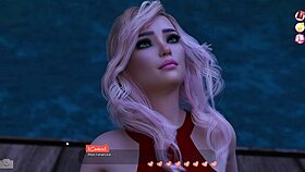 In gameplay, help the blonde hottie with big tits