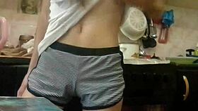 I Masturbate in the Kitchen While My Parents Are Watching TV in the Other Room - Girls Fly Orgasm