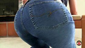 in this video, a babe in tight jeans teases with her big ass, giving jerk off instructions for ass worshiping amateurs