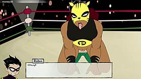 18titans part 13 featuring jinx in suggestive cartoon action