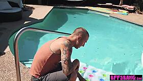 Bisexual Teens In Bikinis Fuck Outdoors By Pool