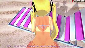 i'm marie rose in bikini having sex on the beach in this 3d anime hentai fantasy
