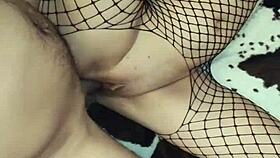 i love my milf wife in fishnets getting her ass stretched