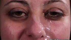 Nasty Looker Gets Cum Shot and Swaps Sperm on Face