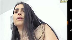 Bigtits Slim Girl Sucks Her Own Massive Breasts on Webcam