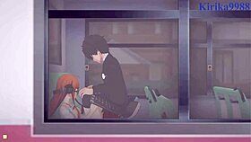 futaba sakura and ann takamaki and ren amamiya intense sex - persona 5 hentai