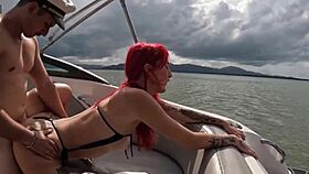 Boat ride with hot redhead