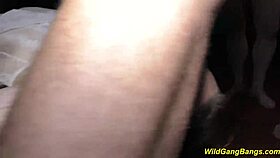 German deepthroat queen anal banged in hairless gangbang.